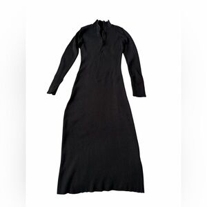 Zara Black Midi Dress with Long Sleeves